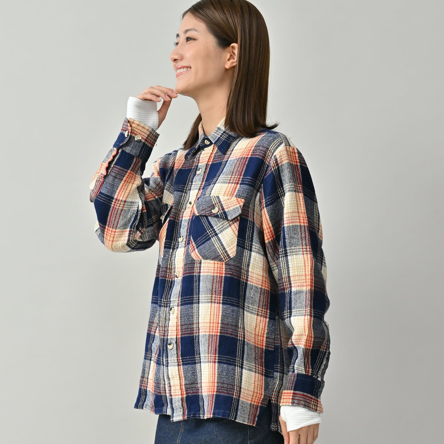 【Ladies】瞬暖GRID-TEC+ Ladies Crew-neck Thumbhole