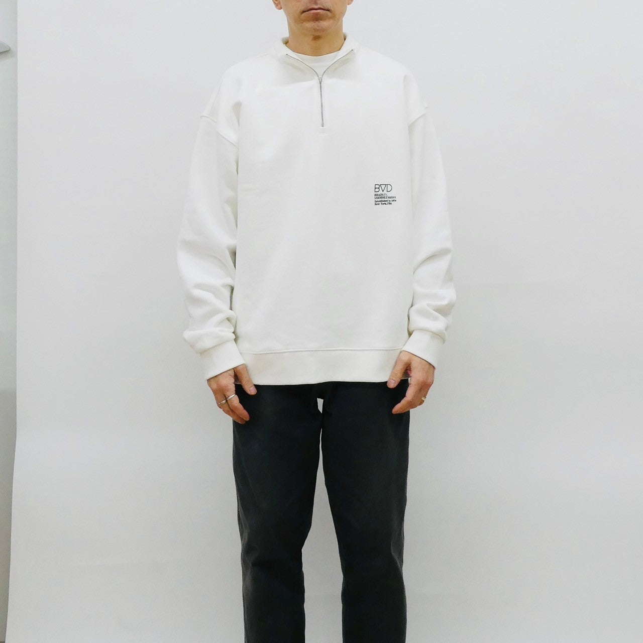 DOT LOGO HALF ZIP SWEAT