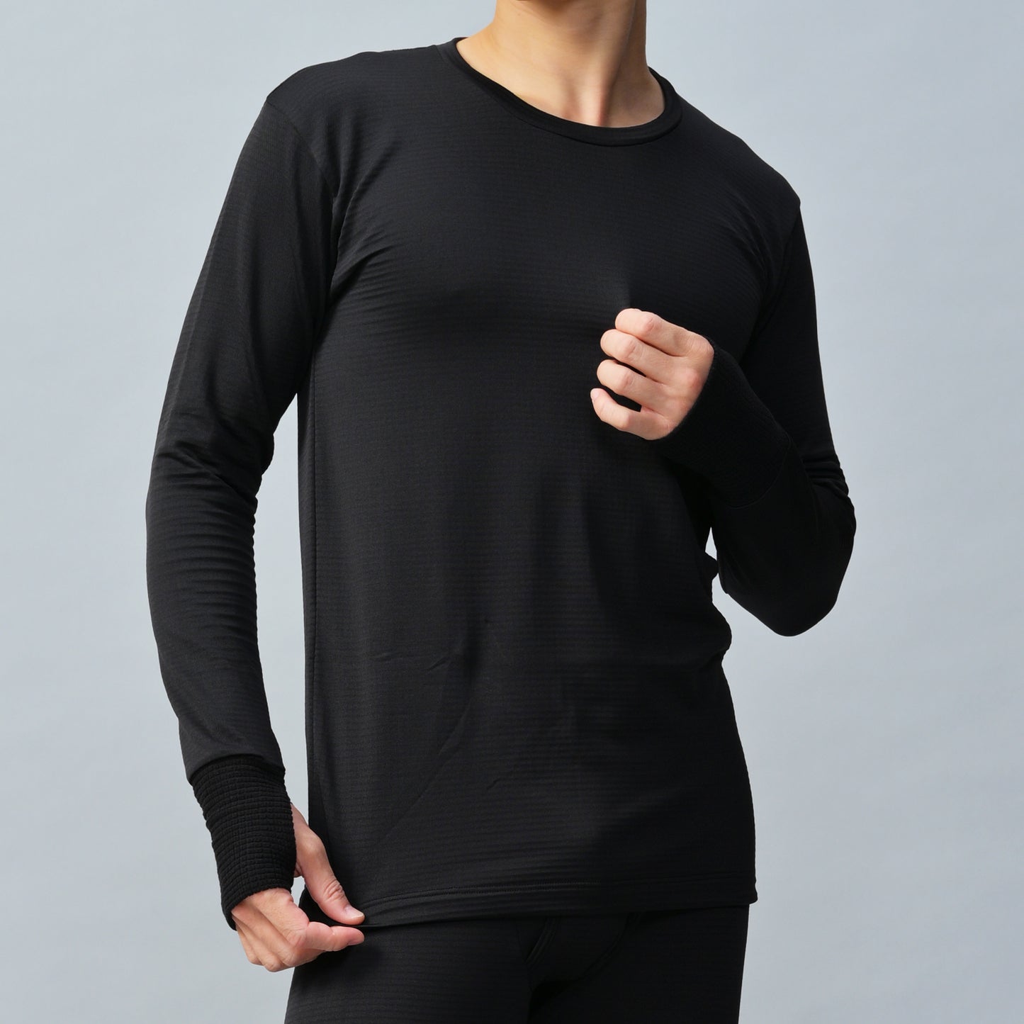 【Mens】瞬暖GRID-TEC+ Crew-neck Thumbhole