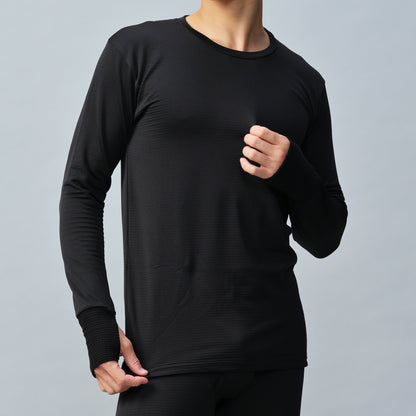 【Mens】瞬暖GRID-TEC+ Crew-neck Thumbhole