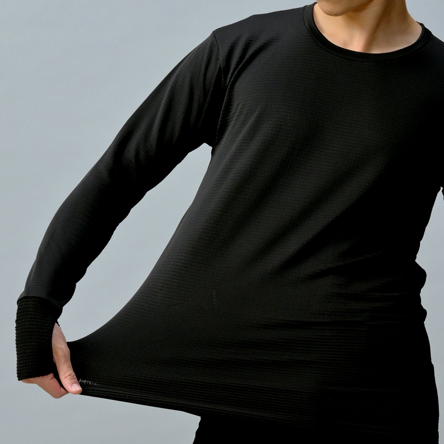 【Mens】瞬暖GRID-TEC+ Crew-neck Thumbhole