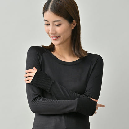 【Ladies】瞬暖GRID-TEC+ Ladies Crew-neck Thumbhole