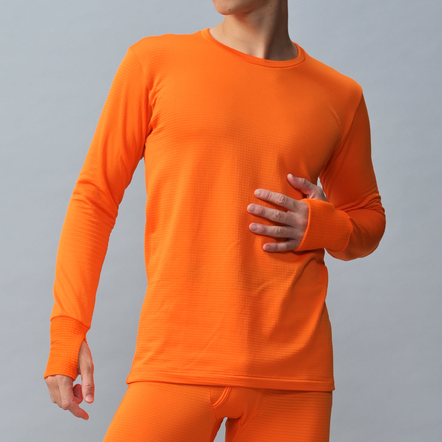 【Mens】瞬暖GRID-TEC+ Crew-neck Thumbhole