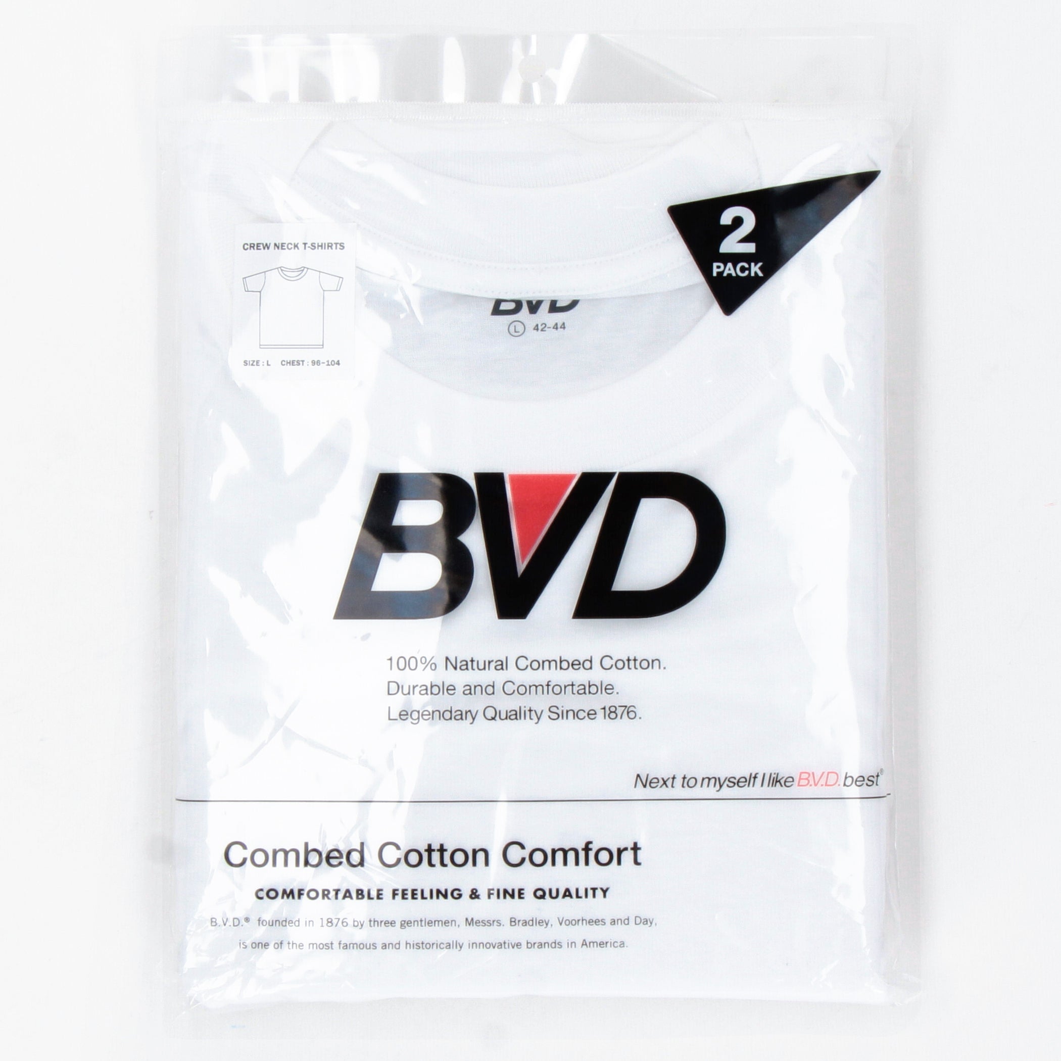 B.V.D. LIGHT WEIGHT-2PACK T SHIRTS